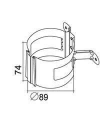 Кронштейн хомут труб Grand Line металлический на деревянную стену d90 мм темно-коричневый RR 32 - фото 3