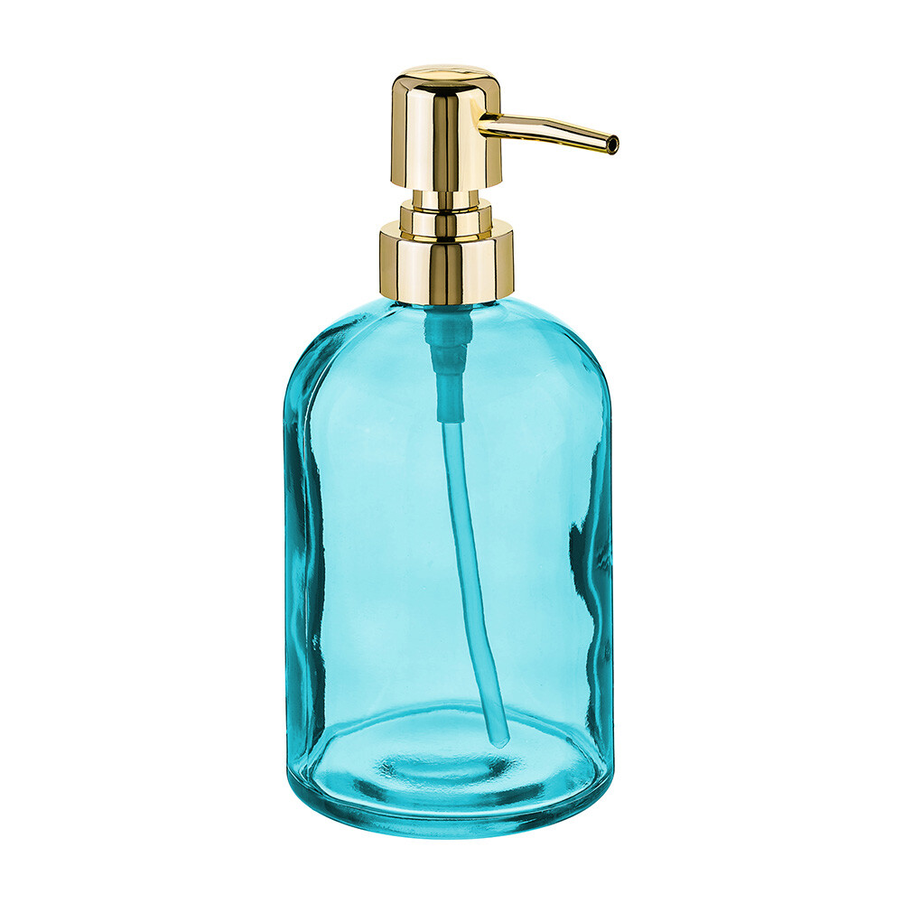 Изображение товара Дозатор для мыла Moroshka Bright Colors стекло бирюзовый настольный