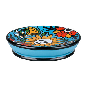 Мыльница для ванной Moroshka Los Muertos настольная керамика голубая ...