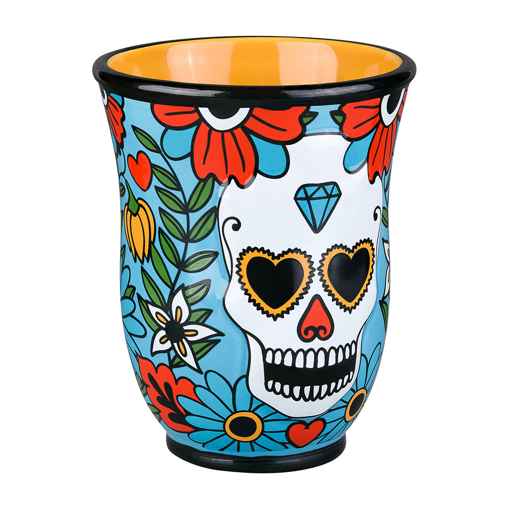 Изображение товара Стакан для ванной Moroshka Los Muertos керамика голубой