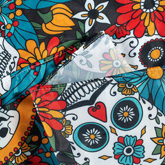 Штора для ванны Moroshka Los Muertos 1800х2000 мм полиэстер красная/синяя (T690-2) - фото 12