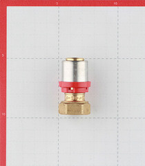 Соединитель прямой Tiemme с накидной гайкой и плоской прокладкой 20(пресс) х 1/2 ВР(г) - фото 2