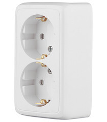 Розетка Hegel Alfa накладная белая со шторками (РА16-154) - фото 2