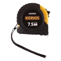 Рулетка 7,5мх25мм, обрезиненный корпус Korvus 2500908
