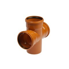 Крестовина Флекстрон d110 мм 90° пластиковая одноплоскостная для наружной канализации