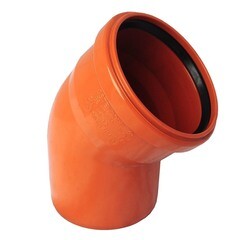 Отвод Флекстрон d110 мм 45° пластиковый для наружной канализации