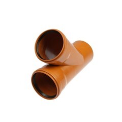 Тройник Флекстрон d110 мм 45° пластиковый для наружной канализации