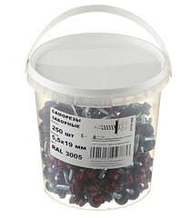 Саморезы кровельные с буром 19х5,5 мм металл-металл красное вино RAL 3005 Daxmer (250 шт.) - фото 3