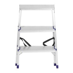 Стремянка Ремоколор 3 ступени алюминиевая двухсторонняя