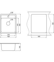 Мойка для кухни Granula Standard 50х42х19 см врезная кварц белая - фото 3