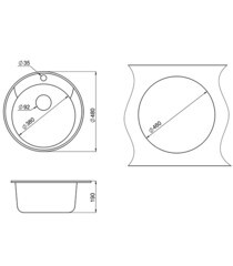 Мойка для кухни Granula Standart d48х19 см врезная кварц бежевая - фото 5