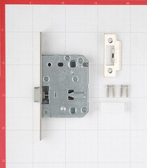 Замок врезной Palladium 470 PN для межкомнатной двери под фиксатор перламутровый никель - фото 2