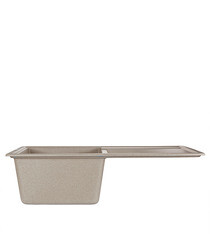 Мойка для кухни Granula Standart 76х50х20 см врезная с крылом кварц бежевая - фото 4