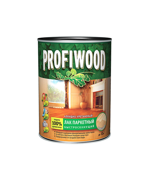 Изображение товара Лак алкидно-уретановый паркетный Profiwood 0,8 л глянцевый