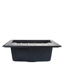 Мойка для кухни Granula Standart 76х50х20 см врезная с крылом кварц черная - фото 2