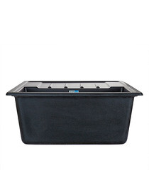 Мойка для кухни Granula Standart 76х50х20 см врезная с крылом кварц черная - фото 7