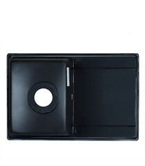 Мойка для кухни Granula Standart 76х50х20 см врезная с крылом кварц черная - фото 4
