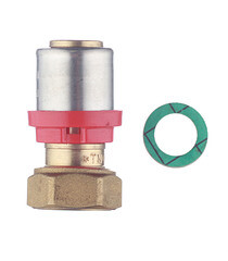 Соединитель прямой Tiemme с накидной гайкой и плоской прокладкой 20(пресс) х 1/2 ВР(г) - фото 3