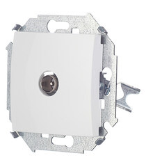 Розетка телевизионная Simon 15 встраиваемая белая (1591475-030) - фото 3