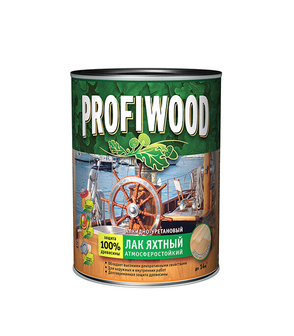 Изображение товара Яхтный алкидно-уретановый лак Profiwood бесцветный 2,4 кг для наружных и внутренних работ