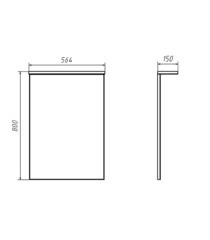 Зеркало с подсветкой прямоугольное 56,4х80 см в раме белой АСБ-Мебель Коста (11482) - фото 2