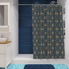 Штора для ванны Fora Мариголд 1800х1800 мм полиэстер синяя (FOR-OL11) - фото 2