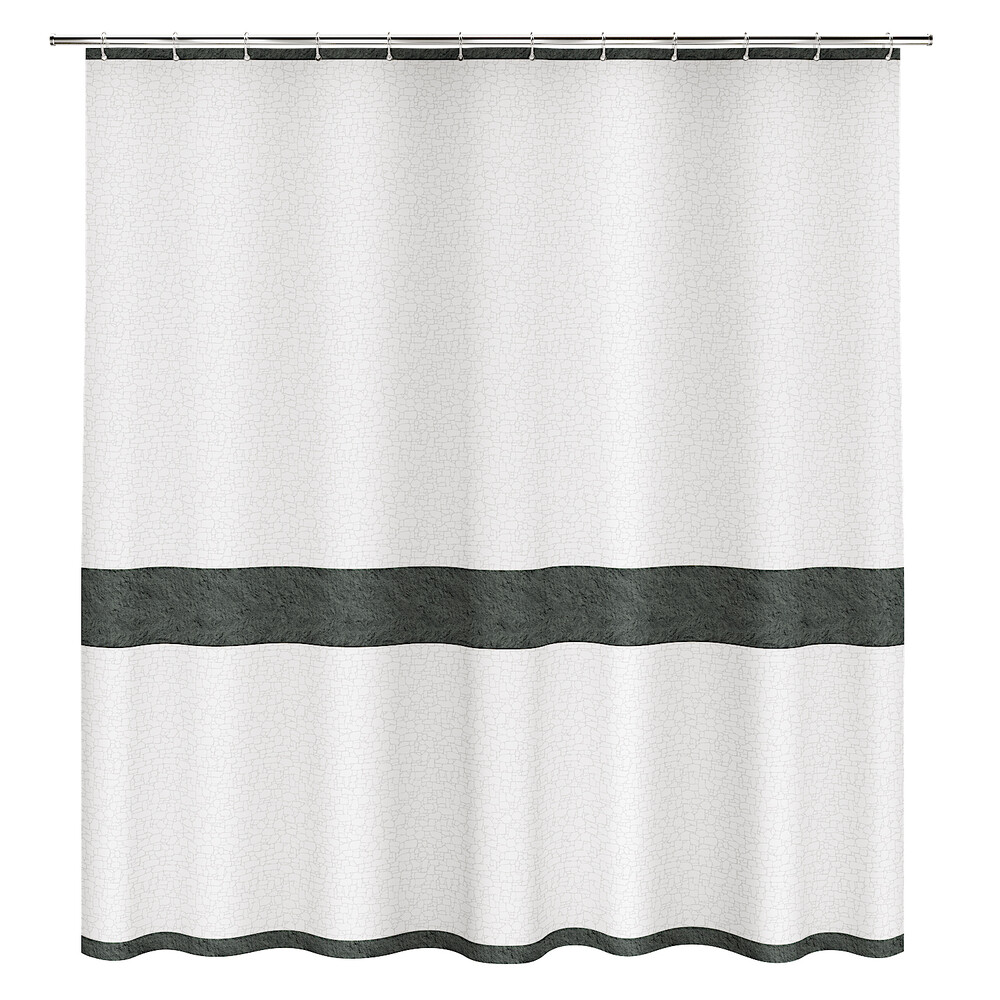 Штора для ванны Fora Stone Black 1800х1800 мм полиэстер белая/черная (FOR-STN204BL)