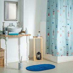 Коврик для ванной/туалета синий 50х80/50х50 см Verran Couple (500-30) - фото 6