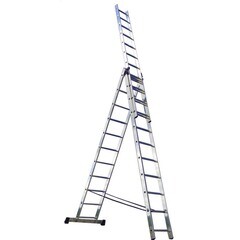Лестница Ремоколор трехсекционная алюминиевая 8 ступеней