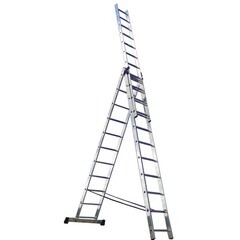 Лестница Ремоколор трехсекционная алюминиевая 14 ступеней