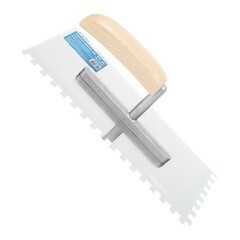Гладилка зубчатая нержавеющая сталь рукоятка из бука 270х125 мм зуб 8х8 мм