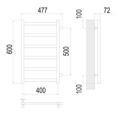 Полотенцесушитель водяной Terminus Аврора П6 600х400 мм лесенка хром - фото 2