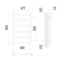 Полотенцесушитель водяной Terminus Аврора П6 600х400 мм лесенка с боковым подключением 500 мм хром - фото 2