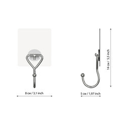 Крючок для ванной Kleber Lite одинарный самоклеящийся металл хром (KLE-LT028/8485) - фото 6