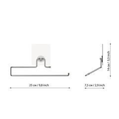 Держатель для бумажных полотенец Kleber Lite 255 мм на силиконе металл хром (KLE-LT011/8508) - фото 2