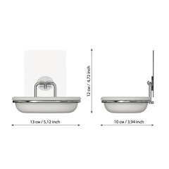 Мыльница для ванной Kleber Lite с держателем металл хром/пластик белая (KLE-LT036/8538) - фото 6