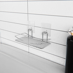 Полка для ванной Kleber Lite 250х145х120 мм металл/силикон хром (KLE-LT032/8563) - фото 5