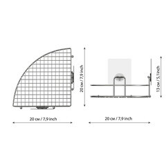 Полка для ванной Kleber Lite угловая 280х205х135 мм металл/силикон хром (KLE-LT035/8584) - фото 6