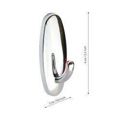 Крючок для ванной Kleber Strong одинарный самоклеящийся пластик хром (3 шт.) (KLE-SG003/9653) - фото 2