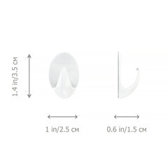 Крючок для ванной Kleber Strong одинарный самоклеящийся пластик белый (5 шт.) (KLE-SG005/9677) - фото 6