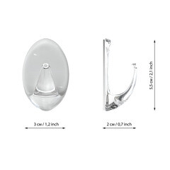 Крючок для ванной Kleber Strong одинарный самоклеящийся пластик прозрачный (3 шт.) (KLE-SG007/9691) - фото 4