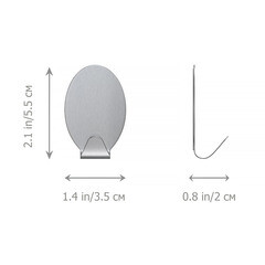 Крючок для ванной Fora одинарный самоклеящийся металл хром (4 шт.) (H40/9073) - фото 3