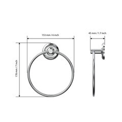 Полотенцедержатель кольцо Fora Drop d175 мм на шуруп нержавеющая сталь хром (FOR-DP011/6765) - фото 3