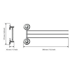 Полотенцедержатель Fora Drop 390 мм тройной поворотный на шуруп нержавеющая сталь хром (FOR-DP023/6789) - фото 4