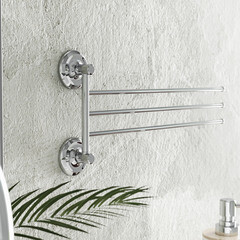 Полотенцедержатель Fora Drop 390 мм тройной поворотный на шуруп нержавеющая сталь хром (FOR-DP023/6789) - фото 2