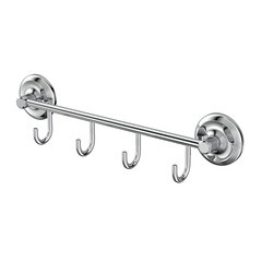 Вешалка для ванной Fora Drop 4 крючка на шуруп нержавеющая сталь хром (FOR-DP004)