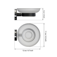 Мыльница для ванной Fora Lord с держателем стекло/сталь хром (FOR-Lord036CR) - фото 6