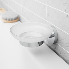 Мыльница для ванной Fora Lord с держателем стекло/сталь хром (FOR-Lord036CR) - фото 3