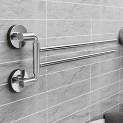 Полотенцедержатель Fora Lord 440 мм двойной поворотный на шуруп нержавеющая сталь хром (FOR-LORD022CR/2705) - фото 2