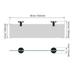 Полка для ванной Fora Lord 484х145х50 мм стекло/металл хром (FOR-LORD034CR/2880) - фото 2